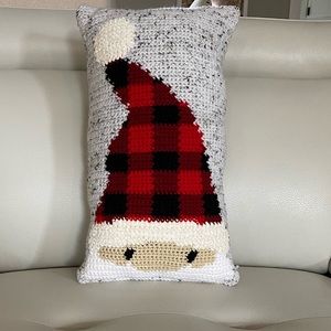Hand stitched Santa Christmas pillow.